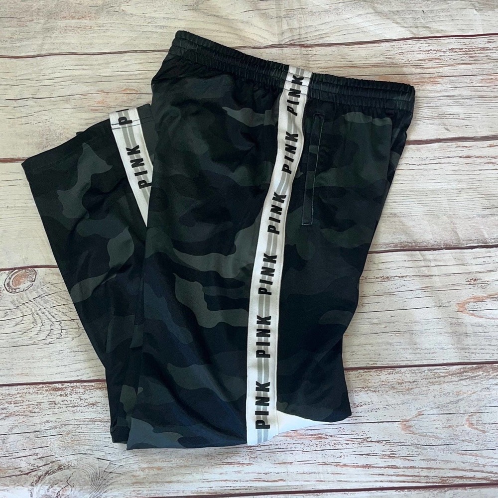 VS PINK Retired Camo Lined Open Leg Track Pants M